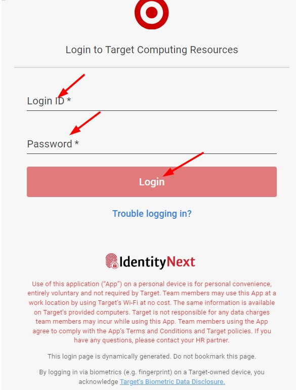 mytime target employee login